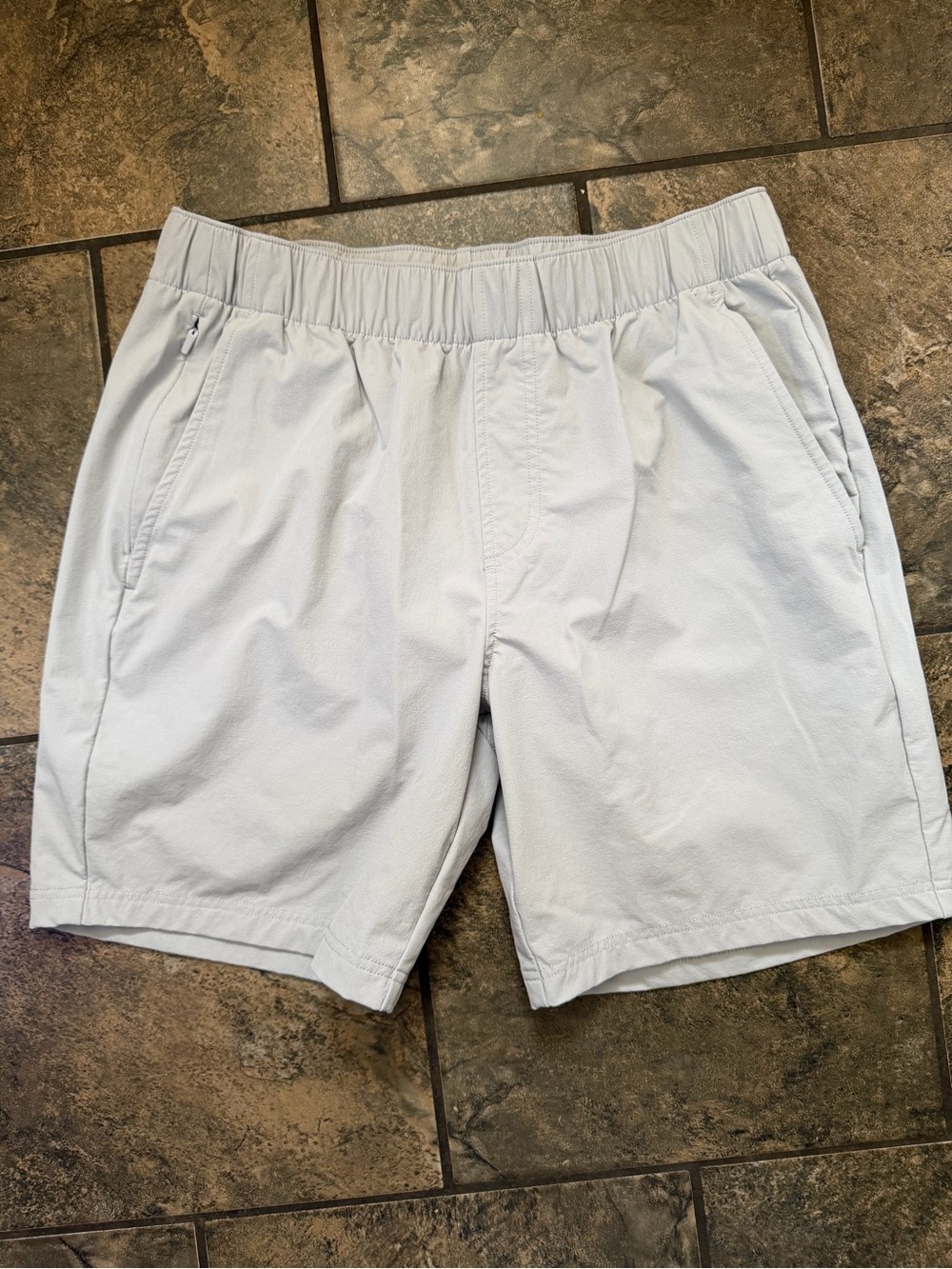 Rhoback Men's Light Gray Elastic-Waist Athletic Shorts